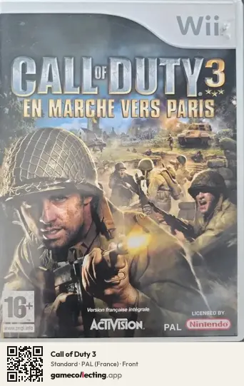 Call of Duty 3 Nintendo Wii, France box front
