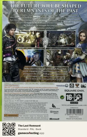 The Last Remnant Xbox 360, PAL box back