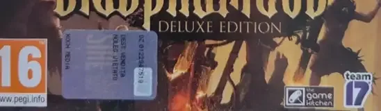 Blasphemous, the PEGI square on its front