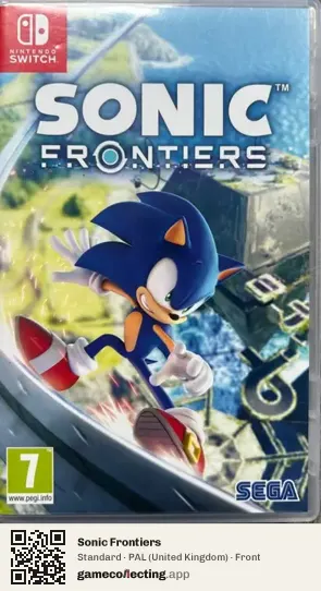 Sonic Frontiers Nintendo Switch, United Kingdom box front