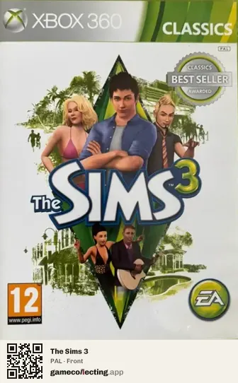 The Sims 3 Xbox 360, PAL box front