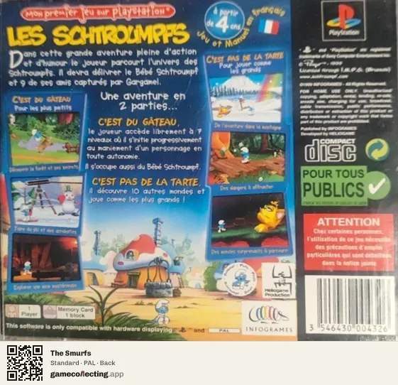 The Smurfs PlayStation, PAL box back
