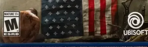 Far Cry 5, the ESRB box on its front