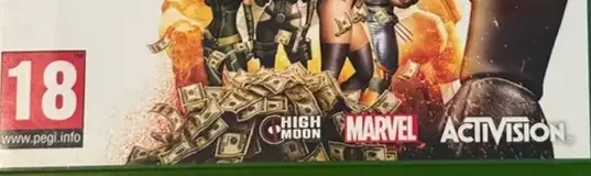 Deadpool, the PEGI square on its front