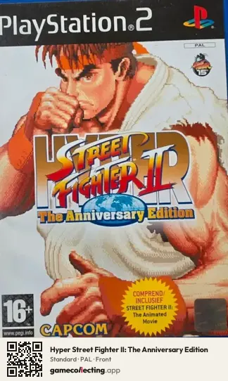 Hyper Street Fighter II: The Anniversary Edition PlayStation 2, PAL box front