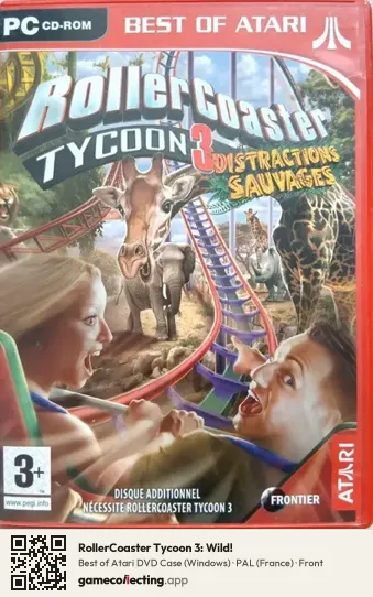 RollerCoaster Tycoon 3: Wild! Computer, France box front