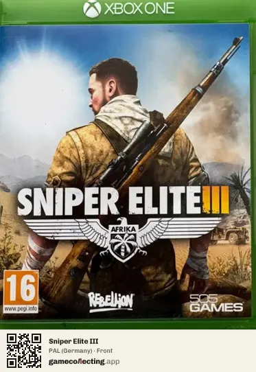 Sniper Elite III Xbox One, Germany box front