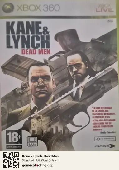 Kane & Lynch: Dead Men Xbox 360, Spain box front