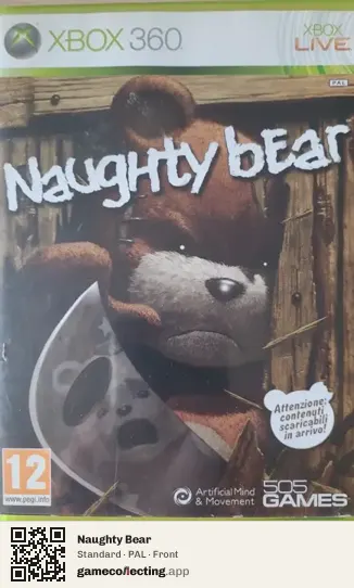 Naughty Bear Xbox 360, PAL box front