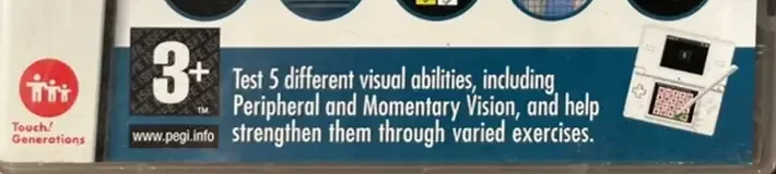 Flash Focus: Vision Training in Minutes a Day, the PEGI square on its front