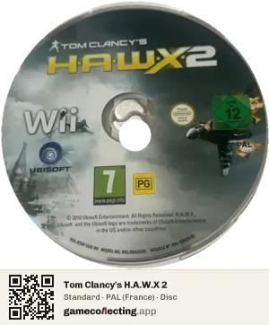 Tom Clancy's H.A.W.X 2 Nintendo Wii, PAL disc