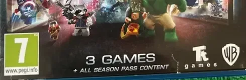 LEGO Marvel Collection, the PEGI square on its front