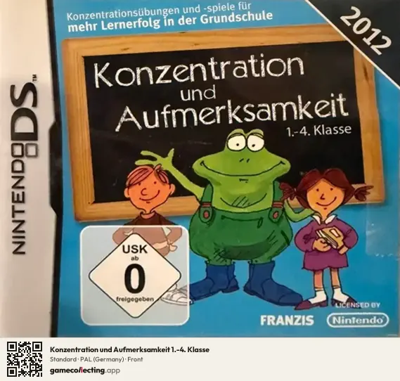 Konzentration und Aufmerksamkeit 1.-4. Klasse Nintendo DS, Germany box front
