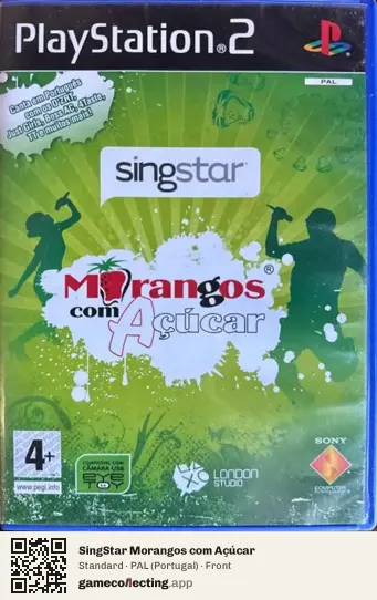 SingStar Morangos com Açúcar PlayStation 2, Portugal box front
