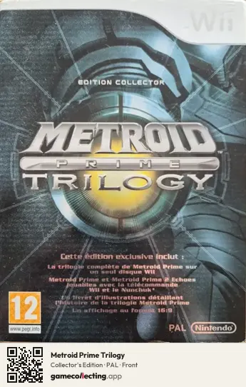 Metroid Prime Trilogy Nintendo Wii, PAL box front