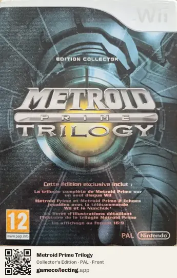 Metroid Prime Trilogy Nintendo Wii, PAL box front