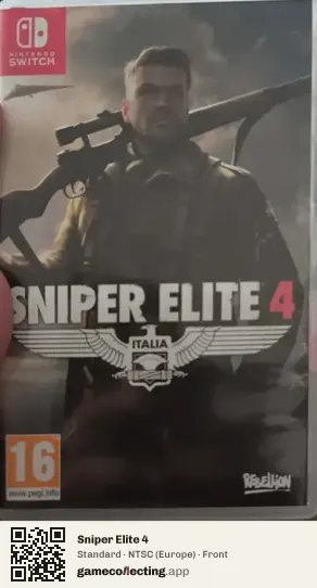 Sniper Elite 4 Nintendo Switch, Europe box front