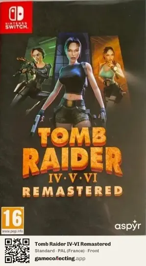 Tomb Raider IV-VI Remastered Nintendo Switch, France box front