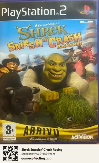 Shrek Smash n' Crash Racing PlayStation 2, Italy box front