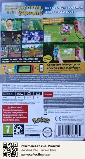 Pokémon: Let's Go, Pikachu! Nintendo Switch, France box back