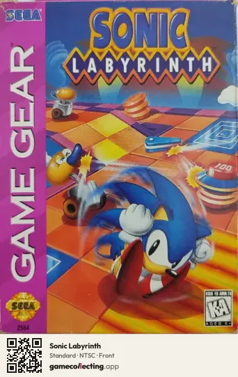 Sonic Labyrinth Sega Game Gear, NTSC box front