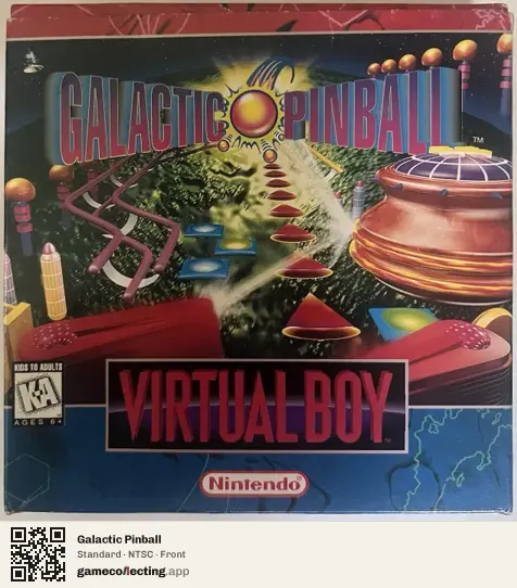 Galactic Pinball Virtual Boy, NTSC box front