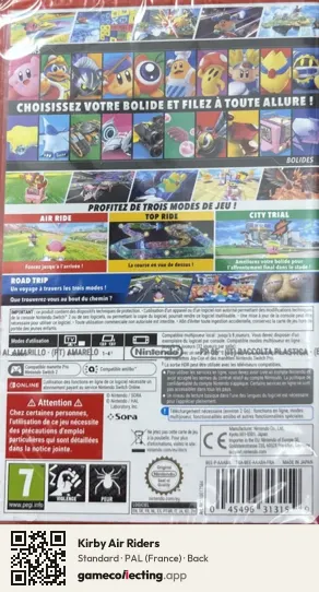 Kirby Air Riders Nintendo Switch 2, France box back
