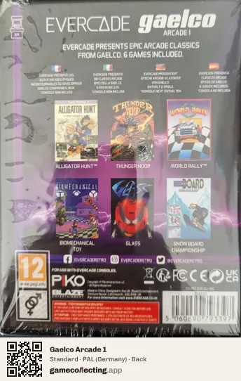 Gaelco Arcade 1 Evercade, Germany box back