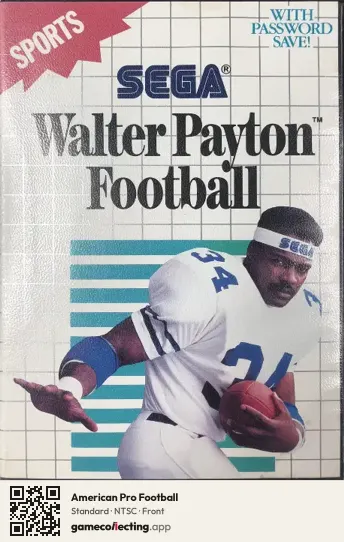 American Pro Football Sega Master System, NTSC box front