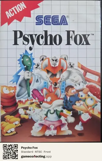 Psycho Fox Sega Master System, NTSC box front