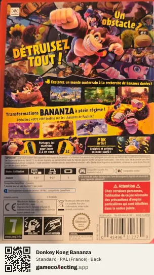 Donkey Kong Bananza Nintendo Switch 2, France box back