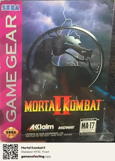 Mortal Kombat II Sega Game Gear, NTSC box front