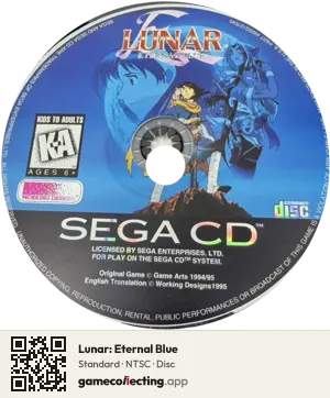 Lunar: Eternal Blue Sega Mega-CD / Sega CD, NTSC disc