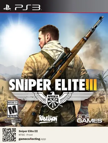 Sniper Elite III PlayStation 3, NTSC box front