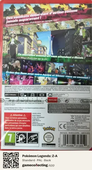Pokémon Legends: Z-A Nintendo Switch 2, PAL box back