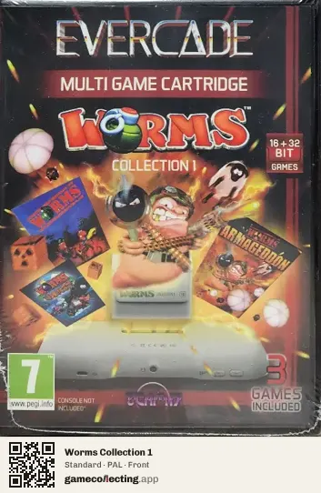 Worms Collection 1 Evercade, PAL box front