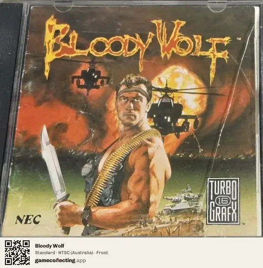 Bloody Wolf TurboGrafx-16, Australia box front