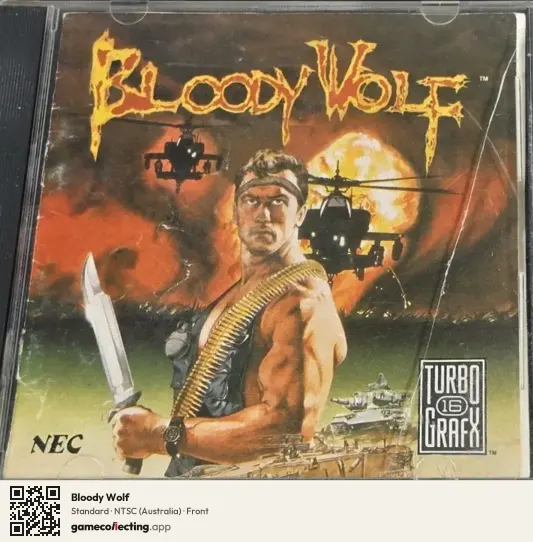 Bloody Wolf TurboGrafx-16, Australia box front