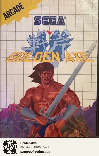 Golden Axe Sega Master System, NTSC box front