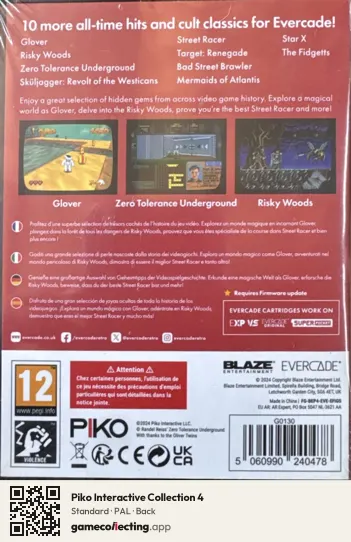 Piko Interactive Collection 4 Evercade, PAL box back