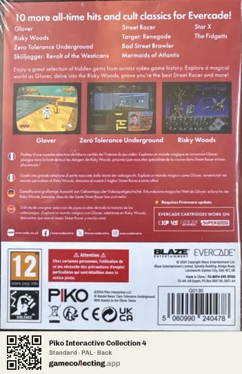 Piko Interactive Collection 4 Evercade, PAL box back