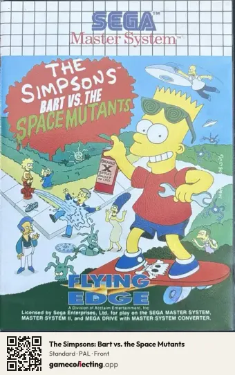 The Simpsons: Bart vs. the Space Mutants Sega Master System, PAL box front
