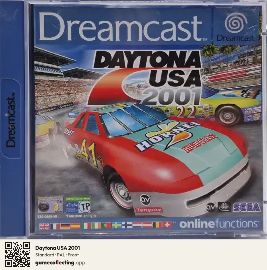 Daytona USA 2001 Sega Dreamcast, PAL box front