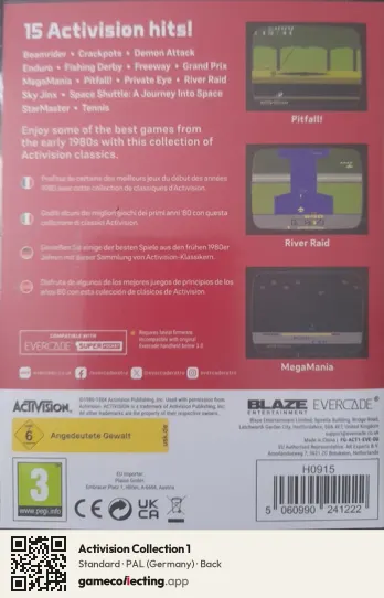 Activision Collection 1 Evercade, Germany box back