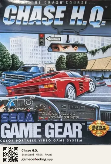 Chase H.Q. Sega Game Gear, NTSC box front