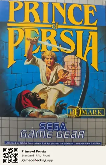 Prince of Persia Sega Game Gear, PAL box front