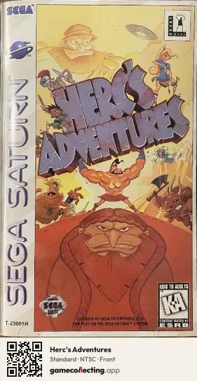 Herc's Adventures Sega Saturn, NTSC box front