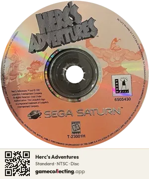 Herc's Adventures Sega Saturn, NTSC disc