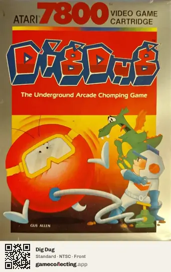 Dig Dug Atari 7800, NTSC box front