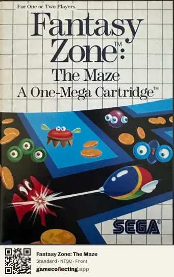 Fantasy Zone: The Maze Sega Master System, NTSC box front